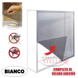 ZANZARIERA A STRAPPO CON VELCRO PER FINESTRE BIANCA 1,80 X 1,50 MT.