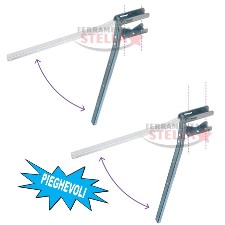 COPPIA ASTE STENDIBIANCHERIA STENDI BALCONE BRACCI SUPPORTO RINGHIERA PIEGHEVOLE