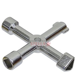 CHIAVE METALLO x TAVELLINO SPORTELLO ARMADIETTO GAS ACQUA CONTATORE ENEL 4 IMPRONTE UNIVERSALE