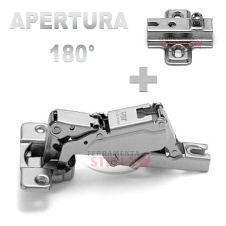 CERNIERA CERNIERE TIPO SALICE APERTURA 175∞ GRADI PER ANTE PENSILI MOBILI CON BASE SLIDE ON