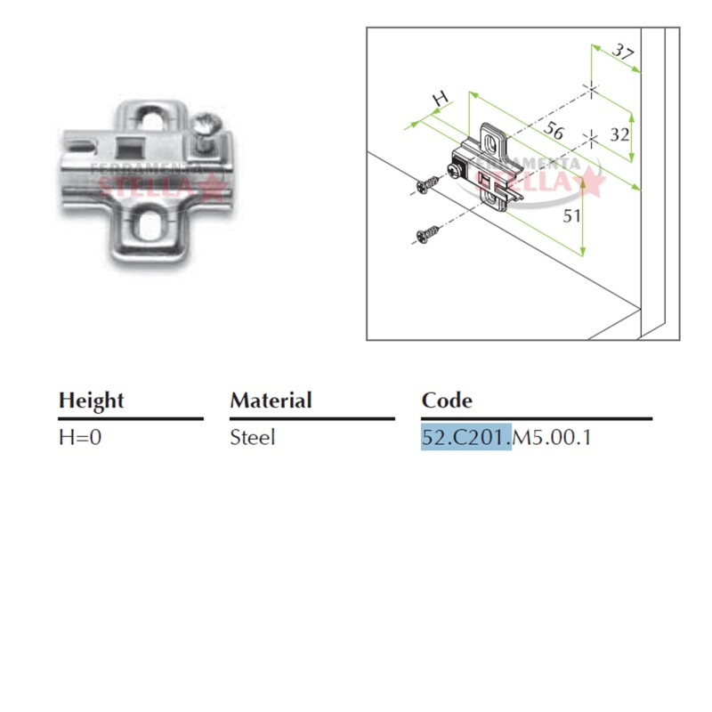 CERNIERA CERNIERE TIPO SALICE APERTURA 175∞ GRADI PER ANTE PENSILI MOBILI CON BASE SLIDE ON