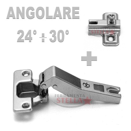 CERNIERA CERNIERE ANGOLARE TIPO SALICE 110∞ GRADI PER ANTE PENSILI MOBILI CON BASE SLIDE ON