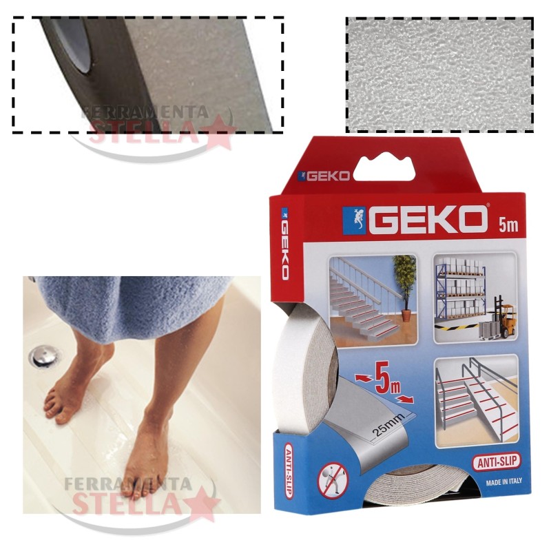 STRISCIA ANTISCIVOLO ANTI SDRUCCIOLO ANTI DERAPANTE ADESIVA TRASPARENTE