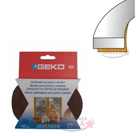 GUARNIZIONE ADESIVA PARAFREDDO MARRONE 9mm X 6MT PVC PARASPIFFERI PORTE FINESTRE