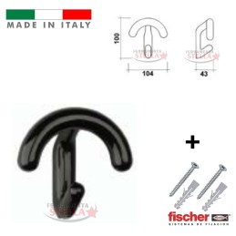 APPENDIABITI SINGOLO ATTACAPANNI APPENDI ABITO NERO IN POLYAMIDE (NYLON)