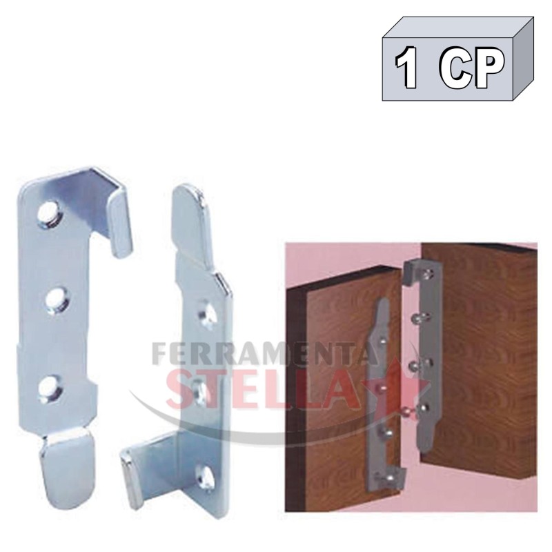 COPPIA FERRI FERRO DA LETTO INNESTO TAVOLO MOBILE INCASTRO MONTAGGIO 120 MM