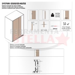 KIT SISTEMA SCORREVOLE PER PORTE ANTE DI MOBILI IN LEGNO KOBLENZ 320/10 - SOLO GUARNITURA
