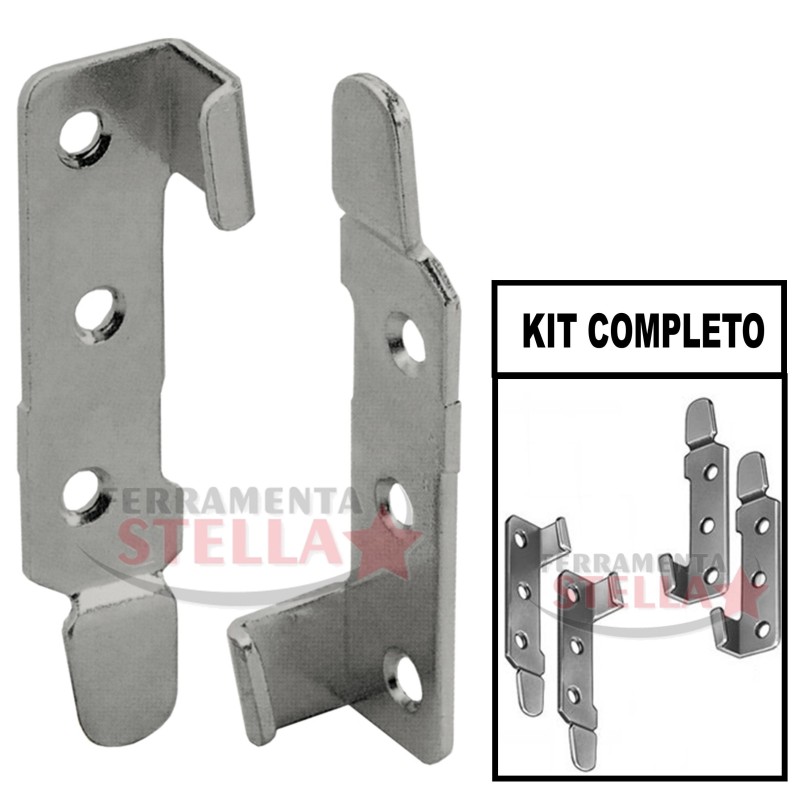 COPPIA FERRI FERRO DA LETTO INNESTO TAVOLO MOBILE INCASTRO MONTAGGIO 120 MM