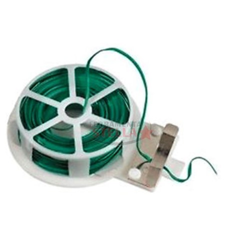 FILO ACCIAIO PLASTIFICATO VERDE LEGATURA 50 MT GIARDINAGGIO TAGLIAFILO BOBBINA