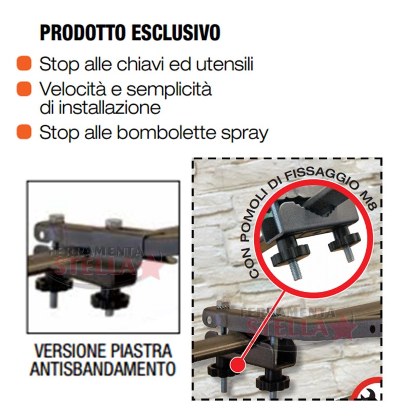 COPPIA ASTE FISSE STENDIBIANCHERIA DA BALCONE BRACCI SUPPORTO RINGHIERA KIT COMPLETO