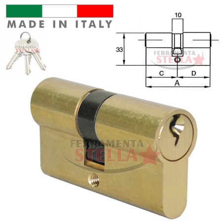 CILINDRO MADE IN ITALY a INFILARE SAGOMATO TIPO YALE 62 MM PORTA SERRATURA PORTE CHIAVE