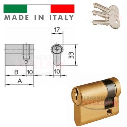 MEZZO CILINDRO MADE IN ITALY a INFILARE SAGOMATO TIPO YALE 40 MM PORTA SERRATURA PORTE CHIAVE 2