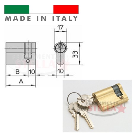 MEZZO CILINDRO MADE IN ITALY a INFILARE SAGOMATO TIPO YALE 40 MM PORTA SERRATURA PORTE CHIAVE
