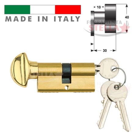 CILINDRO MADE IN ITALY a INFILARE SAGOMATO CON POMOLO OTTONE ORO 