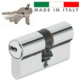 CILINDRO PROFILO EUROPEO MADE IN ITALY a INFILARE SAGOMATO 62 MM - 5 CHIAVI PUNZONATE + SECURITY CARD