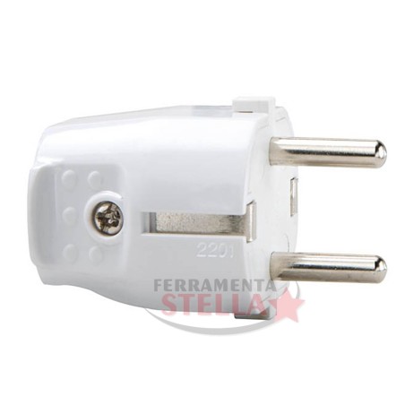 SPINA ELETTRICA VOLANTE MOBILE BIANCA PER PROLUNGA SCHUKO 2 POLI 16 A + T