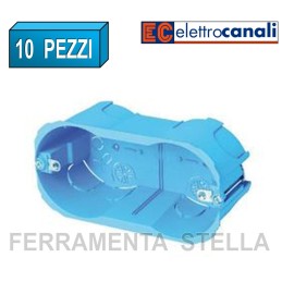 10 PEZZI CASSETTA SCATOLA PORTAFRUTTO RETTANGOLARE 3 POSTI 503 x CARTONGESSO 2