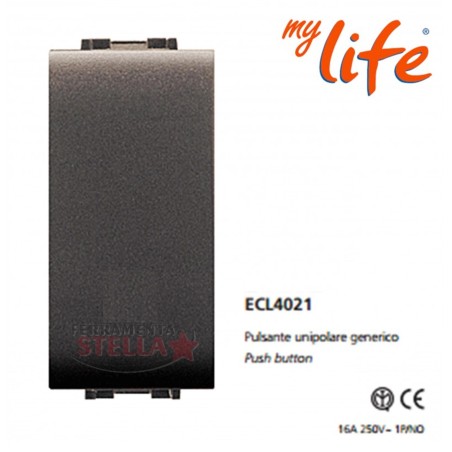PULSANTE UNIPOLARE LIFE 16A TIPO BTICINO LIVING