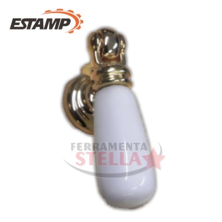 POMOLO POMOLINO BIANCO PORCELLANA ORO PENDENTE PENDOLINO POMELLINO POMELLO ANTA