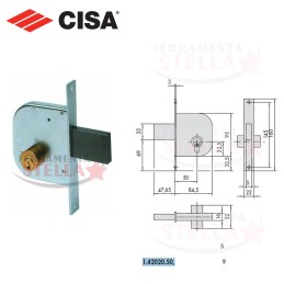 SERRATURA A INFILARE PER PORTE FERRO CILINDRO TIPO YALE SCIVOLO e MANDATE AMBIDESTRA  E/30