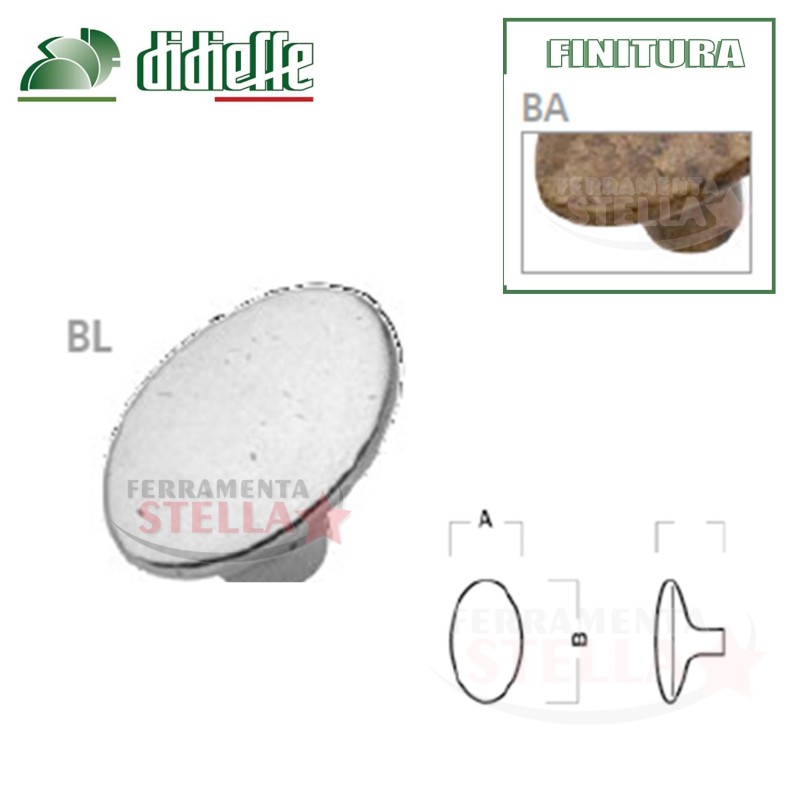 POMOLO OVALE ANTICO VENETO OTTONE ANTICATO IN STILE MOBILI COLORE ANTICATO