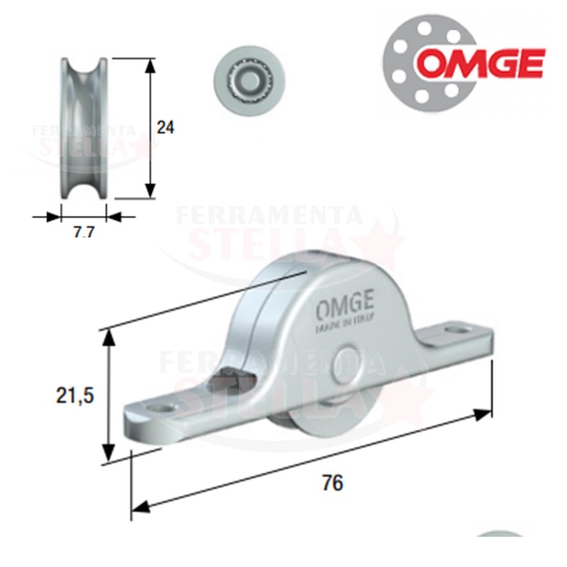 CARRELLO OMGE CON RUOTA DIAMETRO 24 ART 102