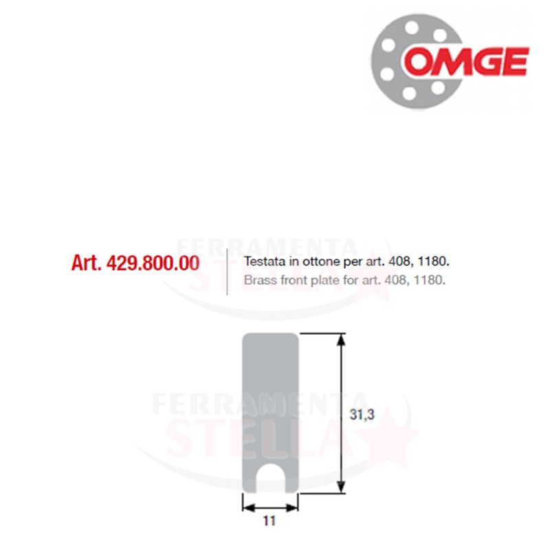 TESTATA IN OTTONE NIKELATO x art. 408 - 1180