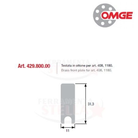 TESTATA IN OTTONE NIKELATO x art. 408 - 1180