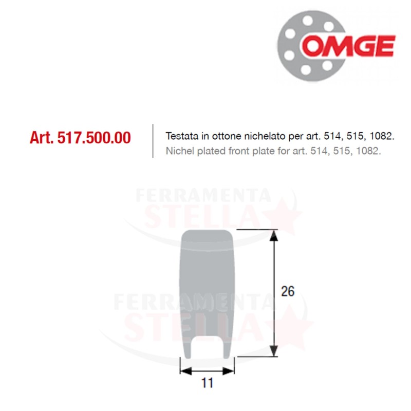 TESTATA IN OTTONE NIKELATO x art. 408 - 1180