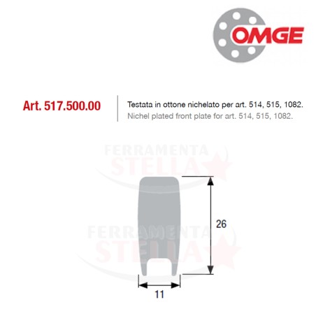 TESTATA IN OTTONE NIKELATO x art. 408 - 1180