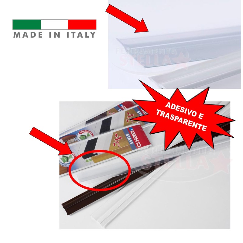 STRISCIA ADESIVA PARAFREDDO SOTTOPORTA MARRONE 1 MT PARASPIFFERI PORTE FINESTRE CON SPAZZOLINO