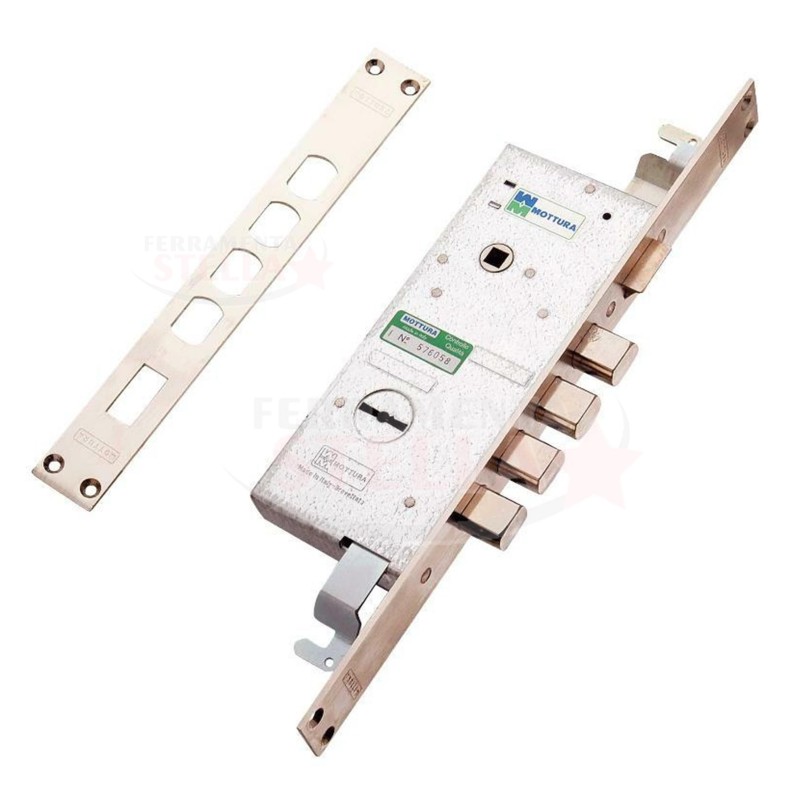 MOTTURA SERRATURA A INFILARE PER PORTE BLINDATE 3 PUNTI CHIUSURA 72140 