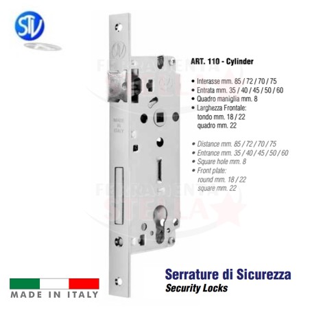 SERRATURA A INFILARE QUADRO 8 ENTRATA 50 