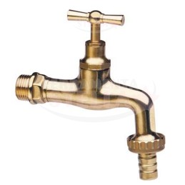 RUBINETTO ARTISTICO IN OTTONE PER FONTANA A FARFALLA 1/2" SFERA GIARDINO ESTERNO