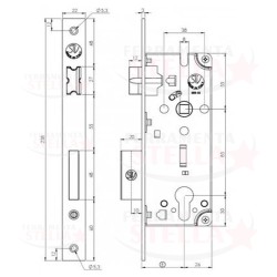 SERRATURA A INFILARE QUADRO 8 ENTRATA 50 