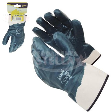 GUANTI COTONE NBR MANICHETTA IN TELA MISURA 10 x FERRO FABBRO BLU 
