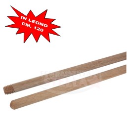 MANICO PER SCOPA IN LEGNO LEVIGATO CM 120 FILETTATO x SCOPA CASALINGA CLASSICA