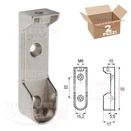REGGITUBO REGGI TUBO IN ZAMA CROMATO PER TUBO OVALE 15 X 30 AGGANCIO SUPERIORE E LATERALE