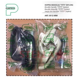DOPPIA MANIGLIA MODELLO NYLON PLASTECO MOD. TITTI PER ALLUMINIO E FERRO COLORE NERA 2
