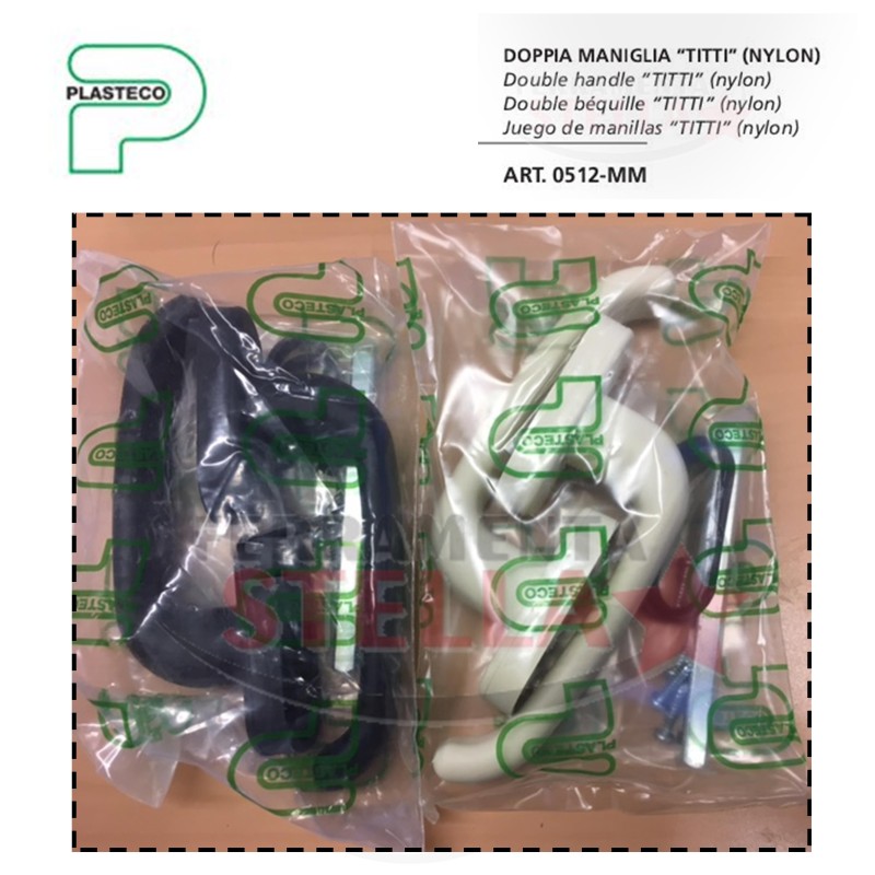 DOPPIA MANIGLIA MODELLO QUADRA PONTINA PER ALLUMINIO E FERRO VERDE 6005