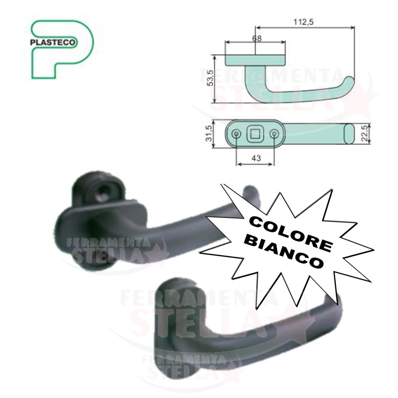 DOPPIA MANIGLIA MODELLO NYLON PLASTECO MOD. TITTI PER ALLUMINIO E FERRO COLORE NERA