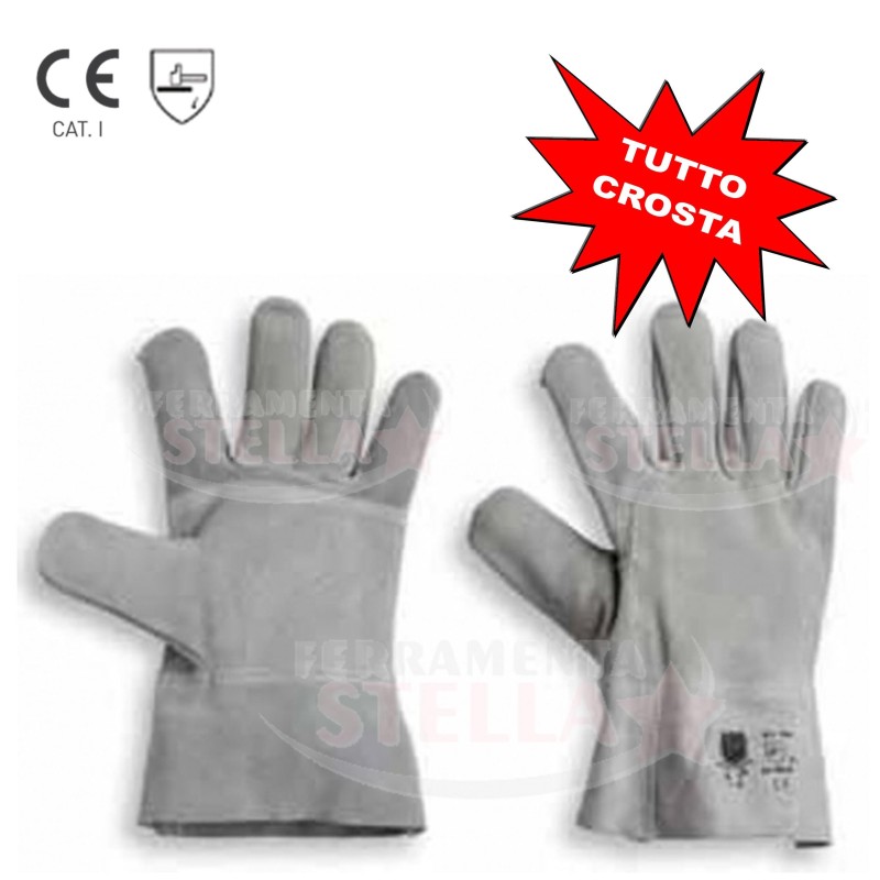 COPPIA PAIA GUANTI GUANTO TUTTO CROSTA RINFORZATO DA LAVORO 28CM CAT1