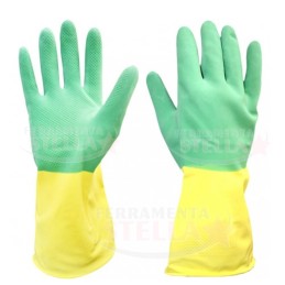 GUANTI UNIVERSALI BICOLORE CON BORDINO DA LAVORO ANTINFORTUNISTICA LAVAGGIO TG XL