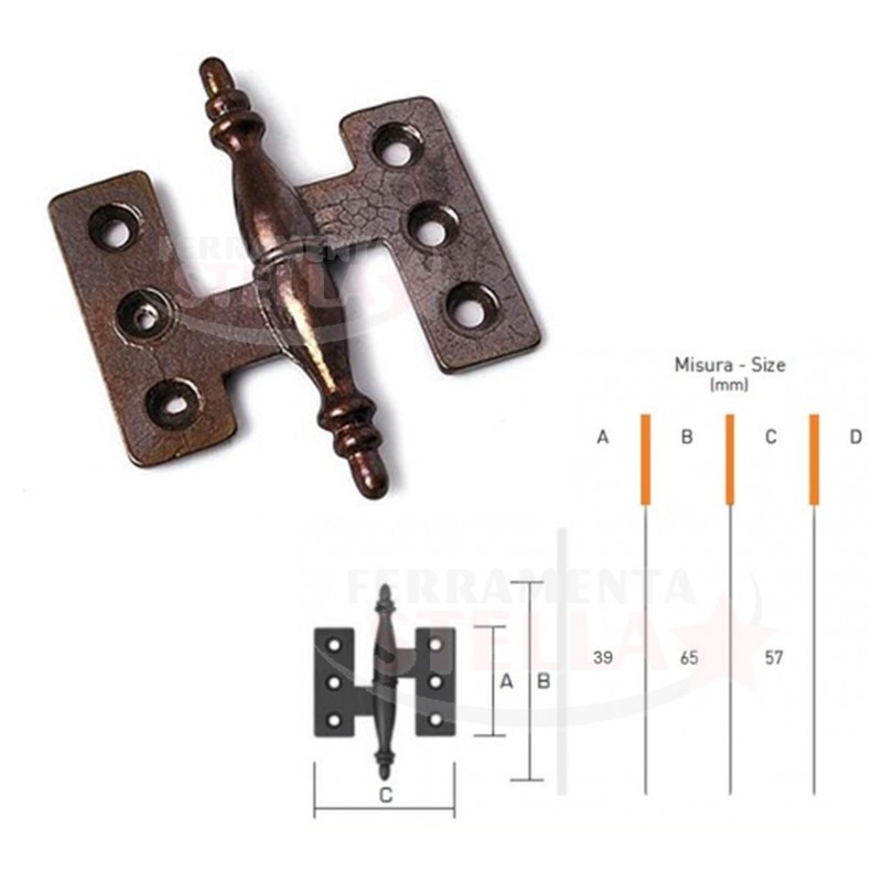 CERNIERA A COPPIA BAROCCO PER MOBILI