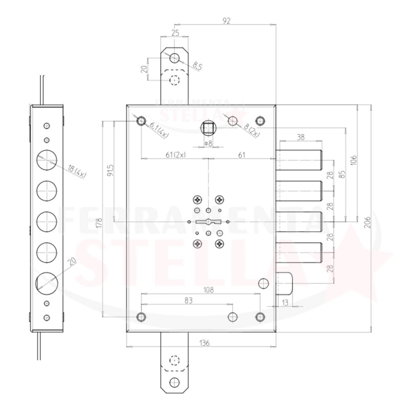 SERRATURA x BLINDATE 7060/28 CR SCIVOLO + MANDATE 