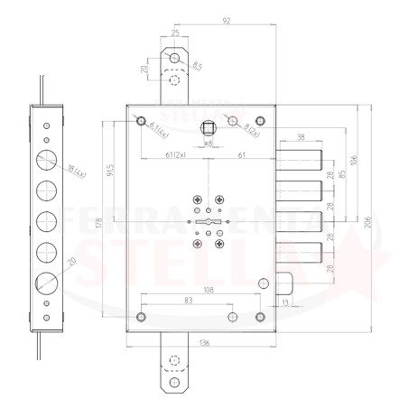SERRATURA x BLINDATE 7060/28 CR SCIVOLO + MANDATE 