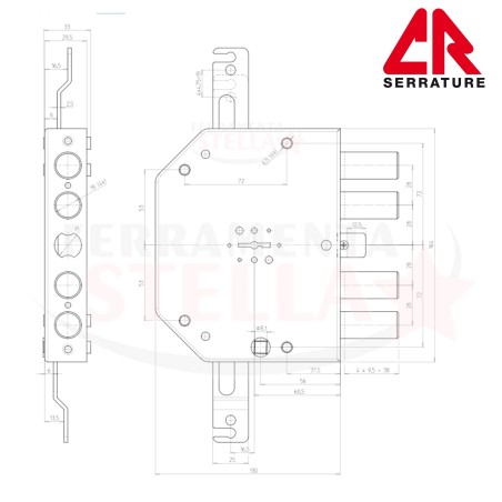 SERRATURA x BLINDATE 2160/28 CR SCIVOLO + MANDATE 