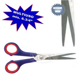 FORBICI MULTIUSO ACCIAIO INOX MIS. 6 3/4 MANICO ROSSO E BLU