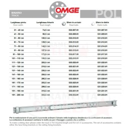 GUARNITURA COMPLETA x SCORREVOLE ART 530 KIT COMPLETO DI BINARIO x PORTE DA 71 A 80 CM MAX 60 kg