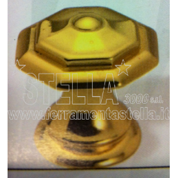 POMO POMOLINO POMELLO POMELLINO OTTAGONALE OTTONE ORO CASSETTI ANTA CUCINA 25 MM 2